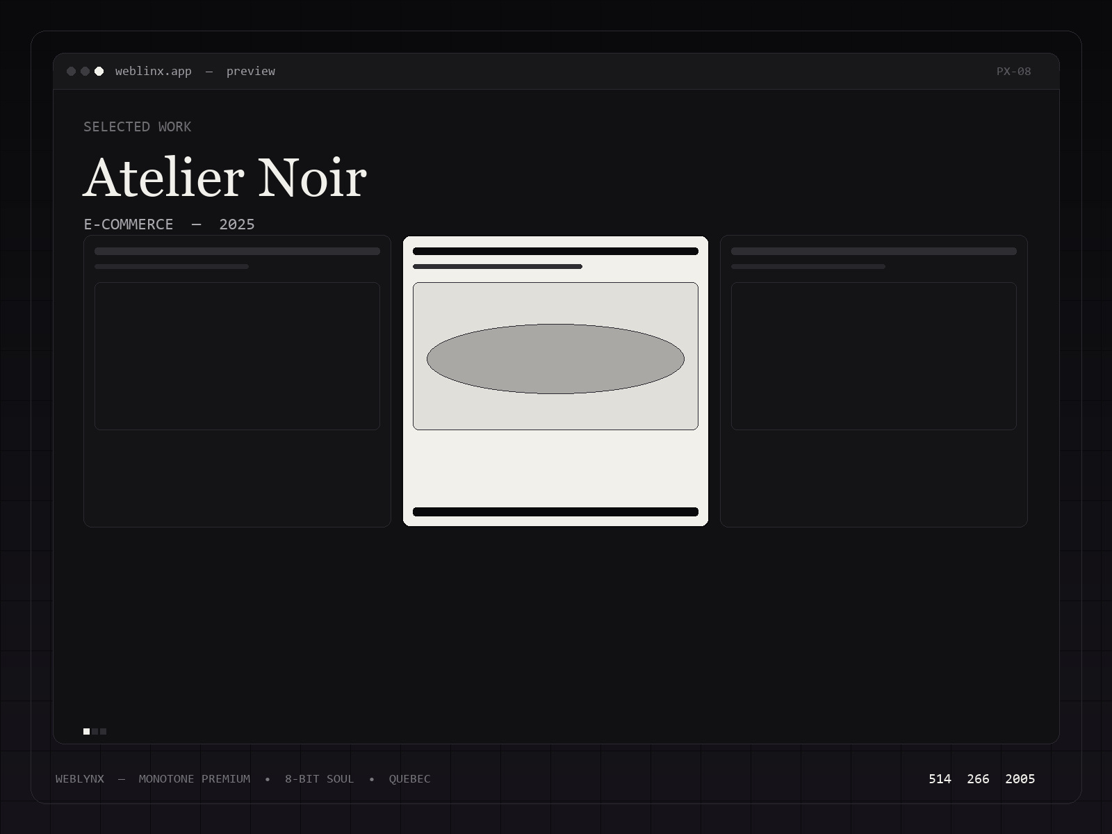 Atelier Noir — preview boutique